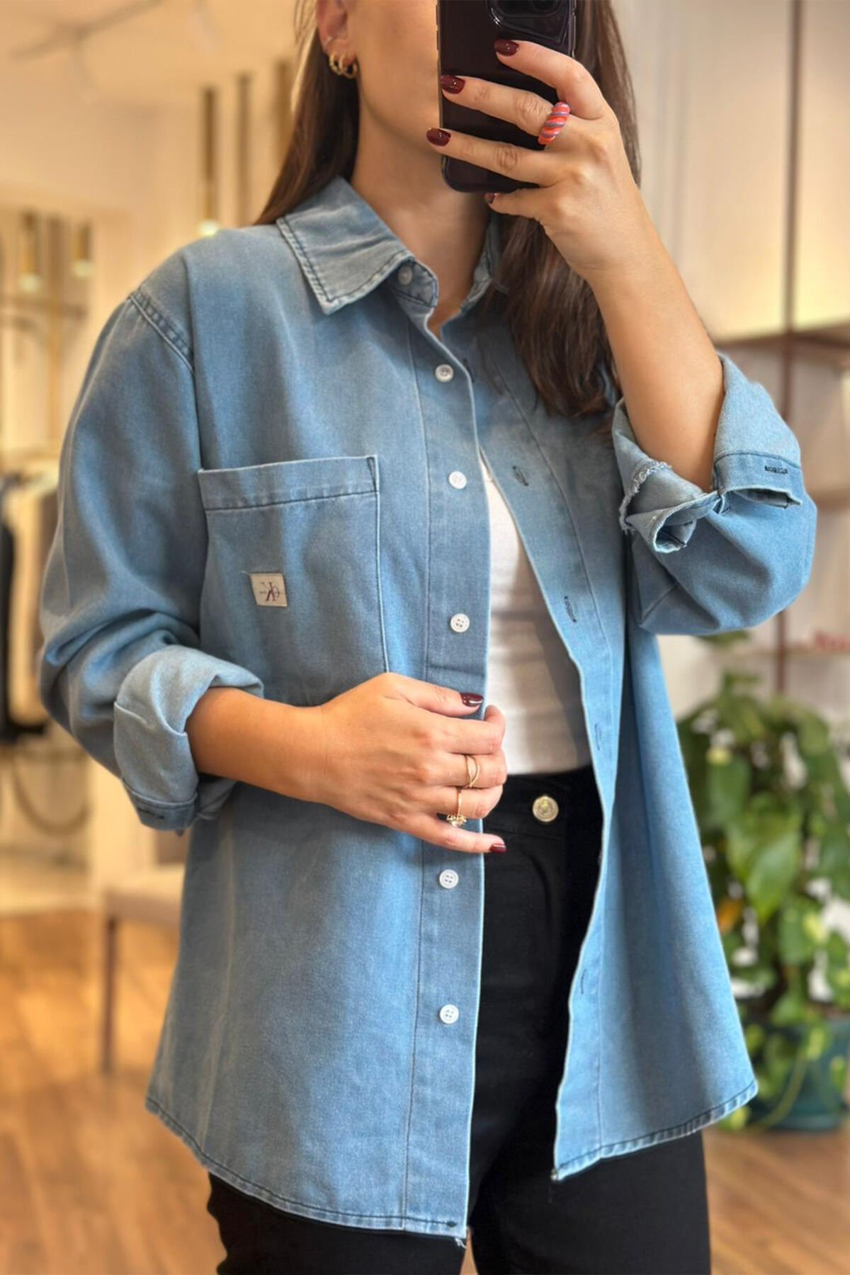 CK Açık Mavi Denim Gömlek (DEĞİŞİM VE İADE YOKTUR)