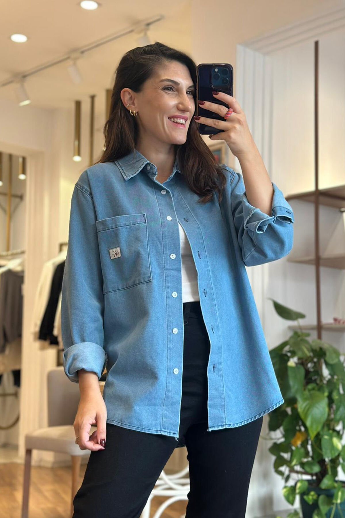 CK Açık Mavi Denim Gömlek (DEĞİŞİM VE İADE YOKTUR)