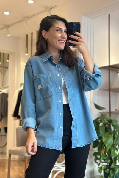 CK Açık Mavi Denim Gömlek (DEĞİŞİM VE İADE YOKTUR)