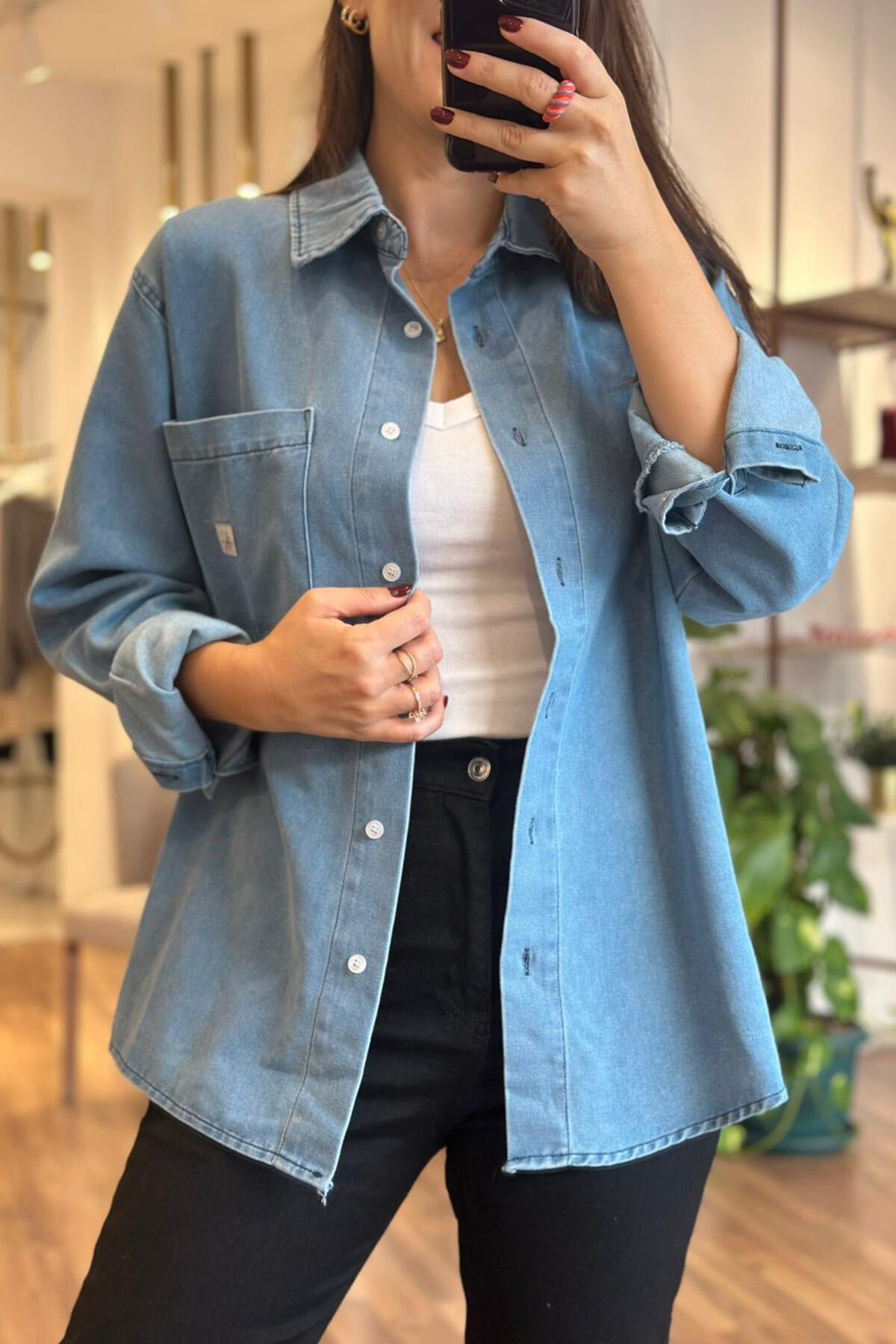 CK Açık Mavi Denim Gömlek (DEĞİŞİM VE İADE YOKTUR)