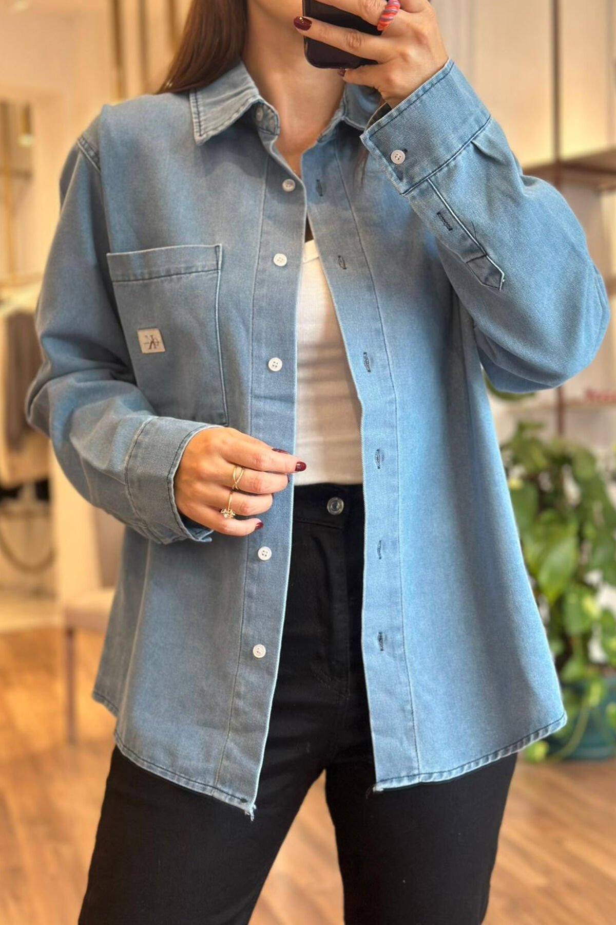 CK Açık Mavi Denim Gömlek (DEĞİŞİM VE İADE YOKTUR)