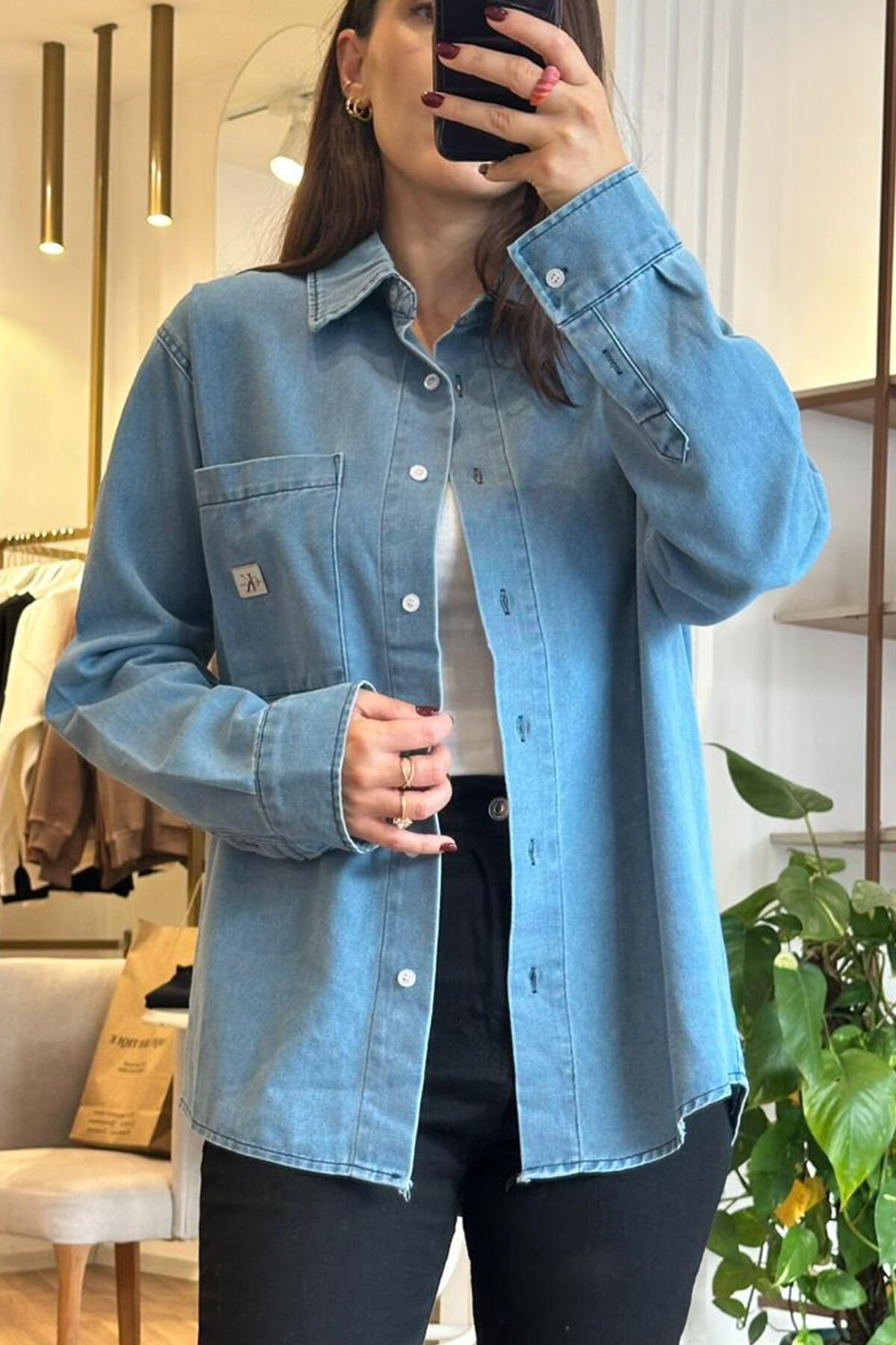 CK Açık Mavi Denim Gömlek (DEĞİŞİM VE İADE YOKTUR)