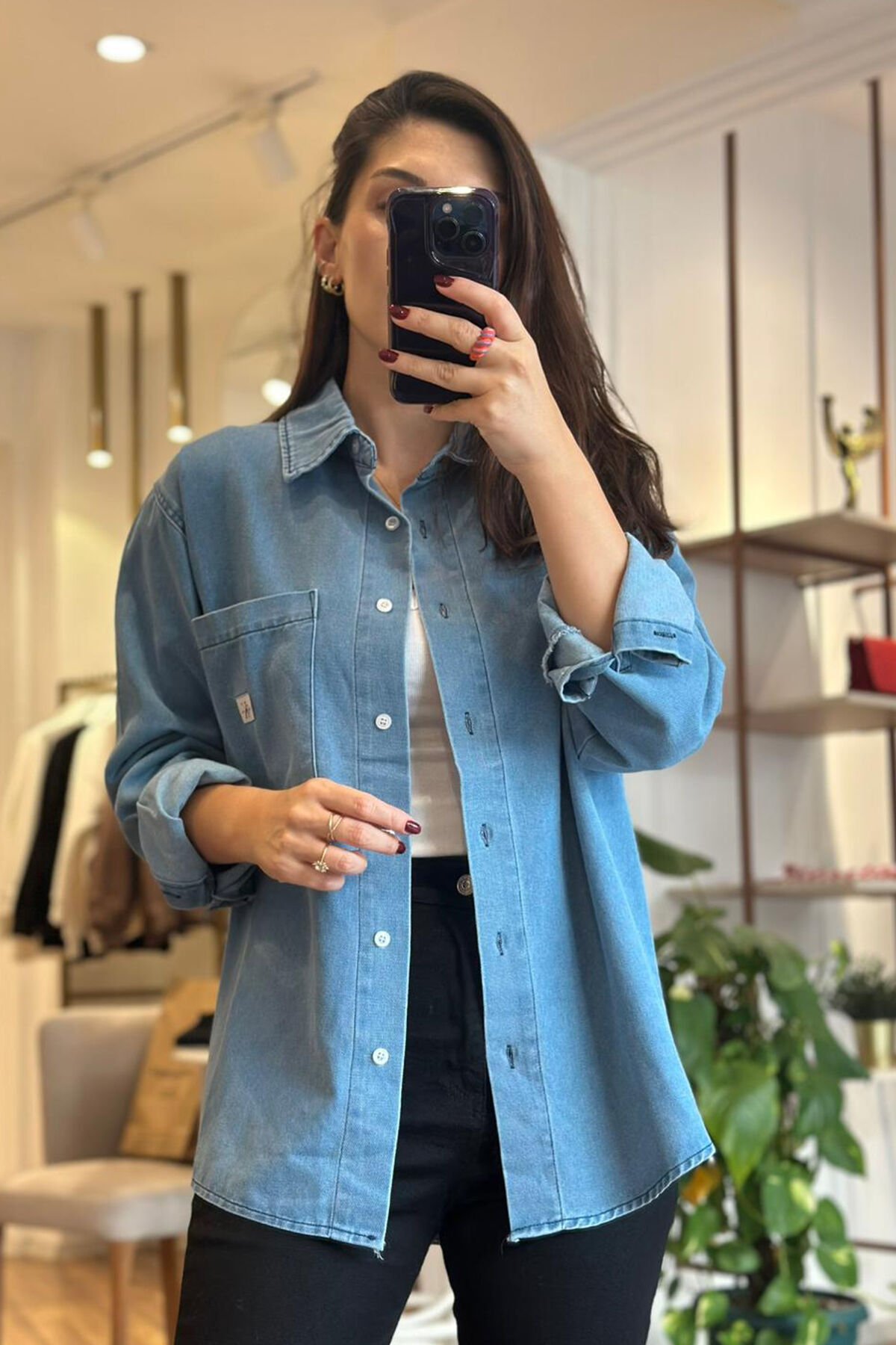 CK Açık Mavi Denim Gömlek (DEĞİŞİM VE İADE YOKTUR)