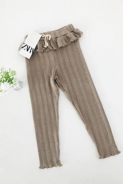 Bej Örgü Desenli Çocuk Tayt (Değişim ve İade Yoktur)