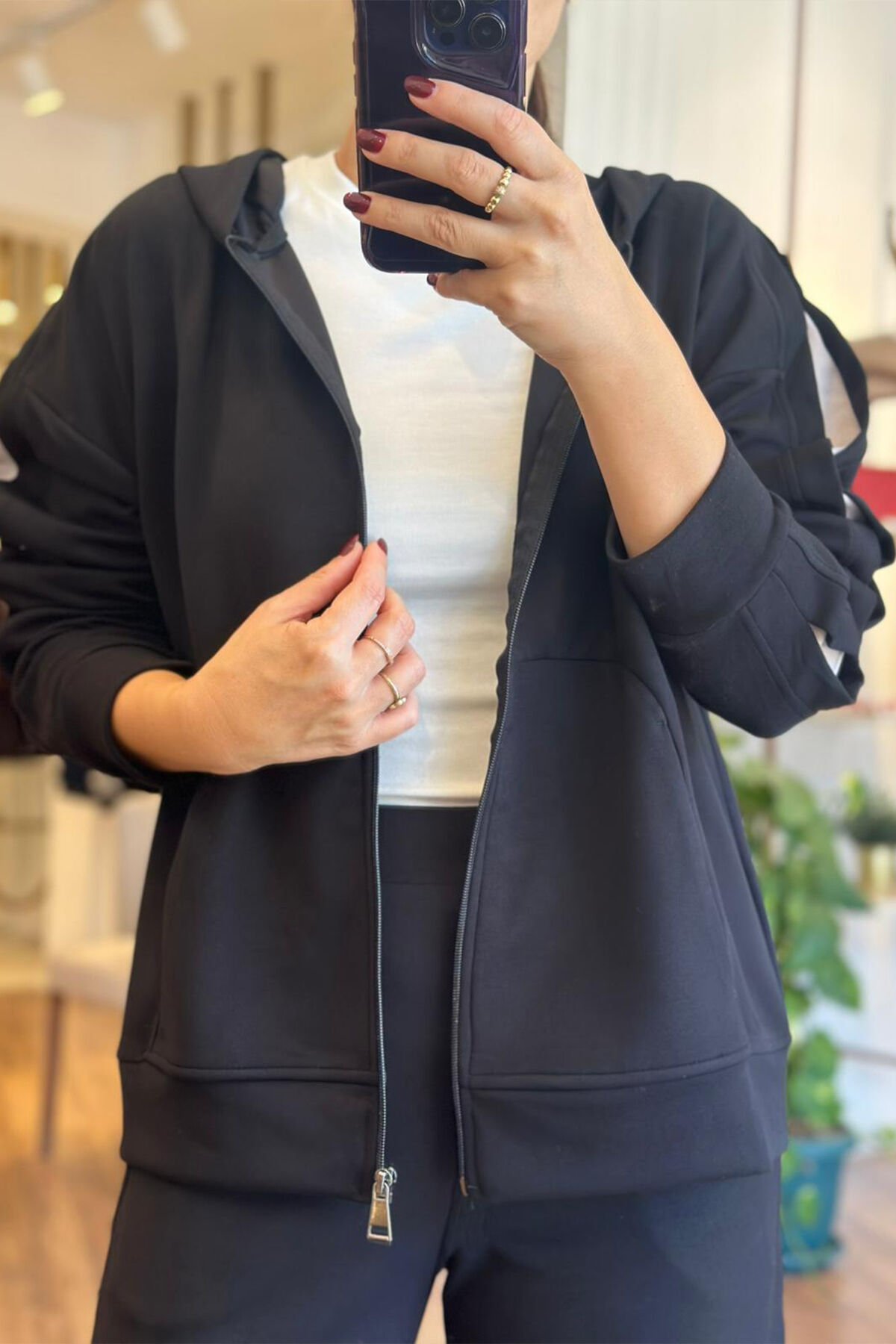 Oys Siyah Modal Kumaş Premium Eşofman Takımı