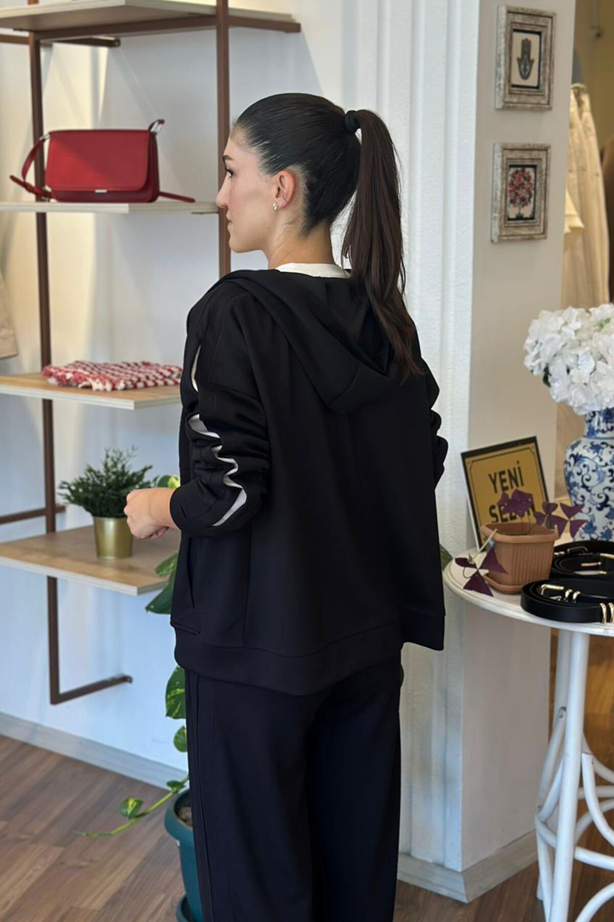 Oys Siyah Modal Kumaş Premium Eşofman Takımı