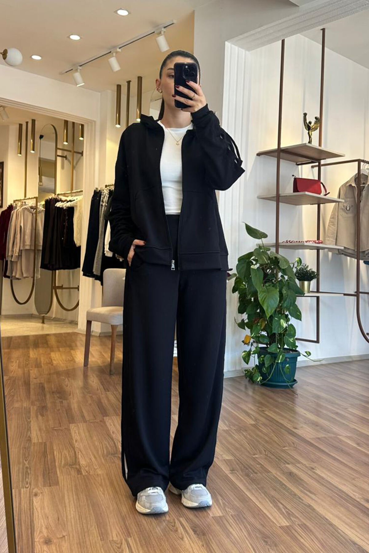 Oys Siyah Modal Kumaş Premium Eşofman Takımı