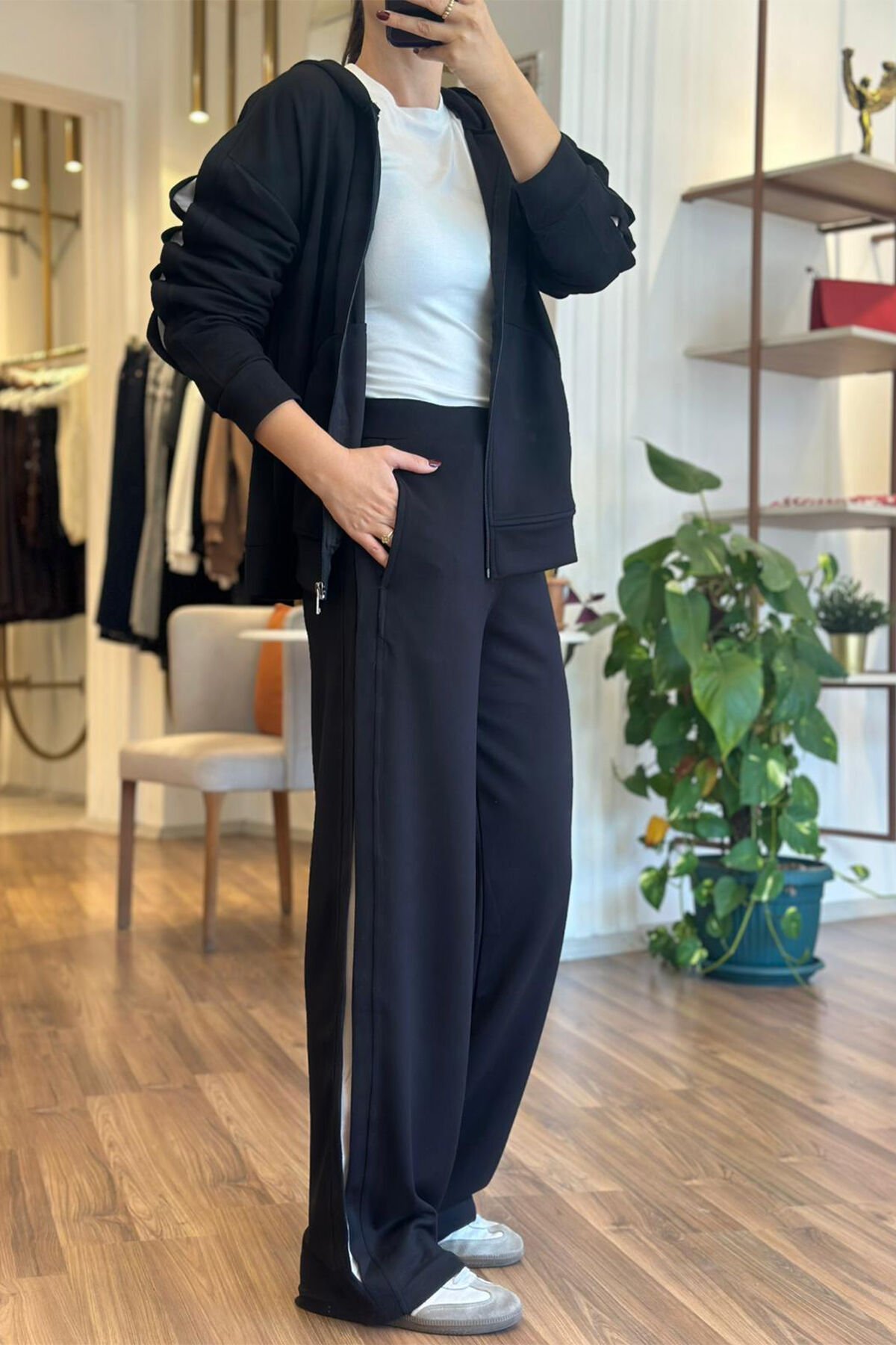 Oys Siyah Modal Kumaş Premium Eşofman Takımı