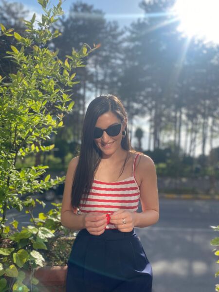 Kırmızı Beyaz Çizgili İnce Askılı Triko Crop (Değişim ve İade Yoktur)