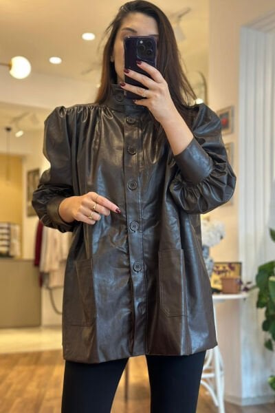 Acı Kahve Vintage ve Standart Beden Deri Ceket