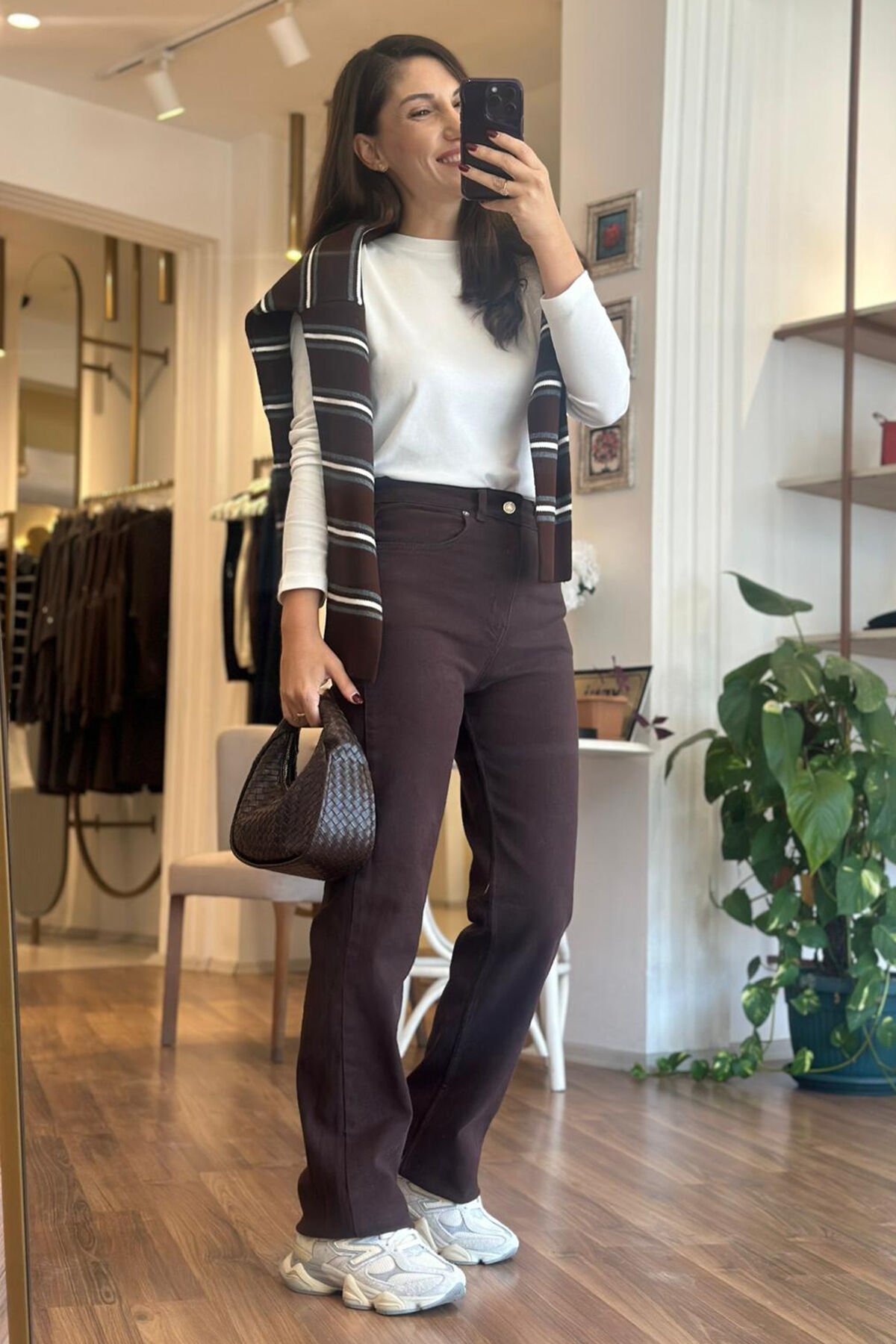 ZR Acı Kahve Likralı Straight Jean