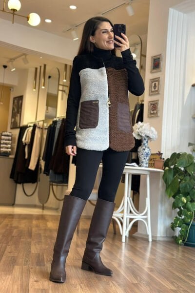 Renk ve Kumaş Geçişli Hafif Şişme Yelek