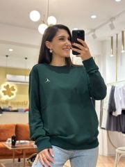 NK jordan Unisex Yeşil Bisiklet Yaka Sweatshirt