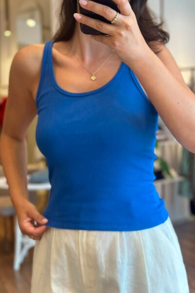 Lacivert Askılı Kaşkorse Likralı Body