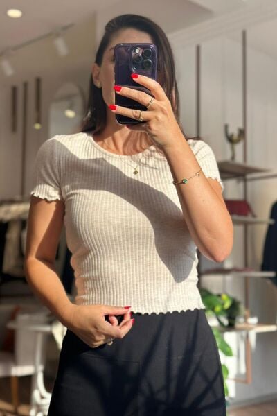 Zr Krem Fitilli Likralı Body