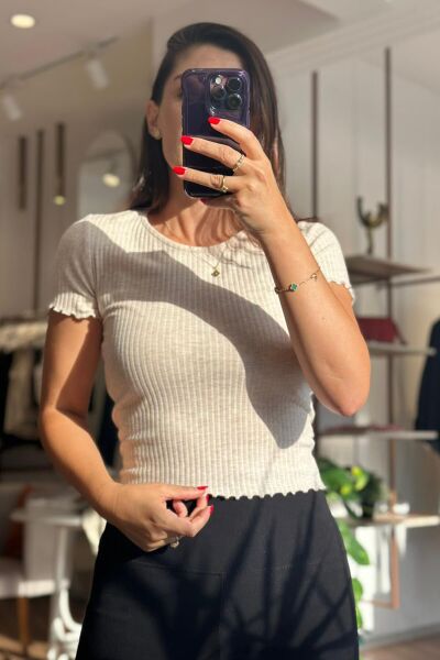 Zr Krem Fitilli Likralı Body