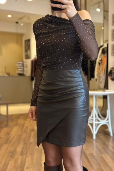 Kahverengi Zarf Deri Etek