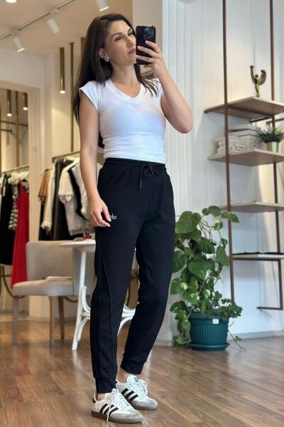 Siyah Modal Kumaş Jogger