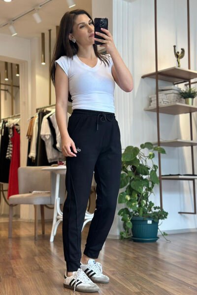 Siyah Modal Kumaş Jogger