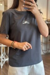 Gri HM Pamuklu Tshirt