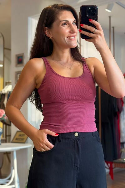 Mor Askılı Kaşkorse Likralı Body