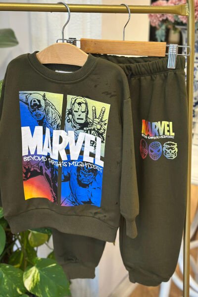 Haki Marvel Çocuk Eşofman Takımı