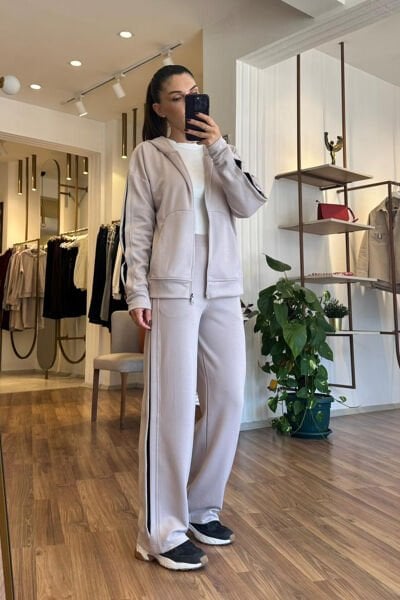 Oys Krem Modal Kumaş Premium Eşofman Takımı