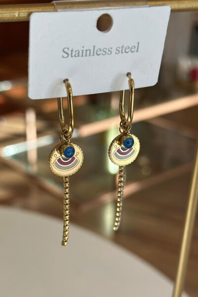 Gold Göz Çelik Küpe