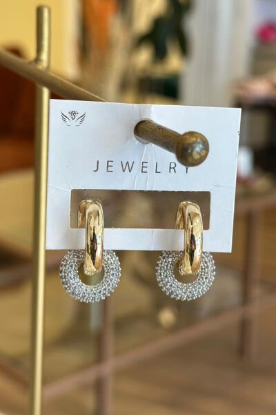 Taşlı Halka Çelik Küpe