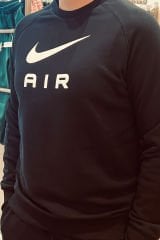 NK AIR Unisex Siyah Bisiklet Yaka Sweatshirt (Değişim ve İade Yoktur)