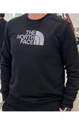NF Unisex Siyah İşlemeli Bisiklet Yaka Sweatshirt (Değişim ve İade Yoktur)