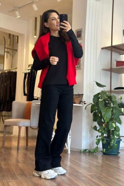 ZR Siyah Likralı Straight Jean