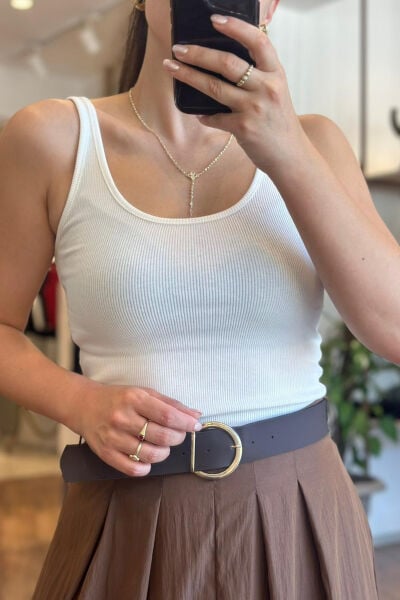 Beyaz Askılı Kaşkorse Likralı Body