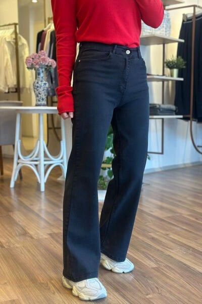 Antrasit Yıkamalı Straight Jean