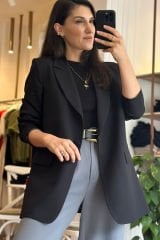 Siyah İçi Astarlı Blazer Ceket (Değişim ve İade Yoktur)
