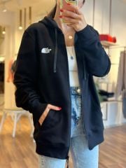 NF Siyah Fermuarlı Unisex Kapüşonlu Sweatshirt