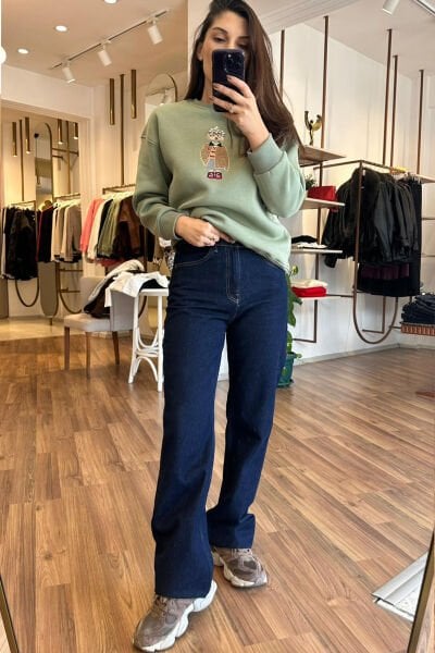 Lacivert Arabel Staight Jean