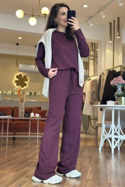 Bordo Soft Touch Modal Kumaş Eşofman Takımı