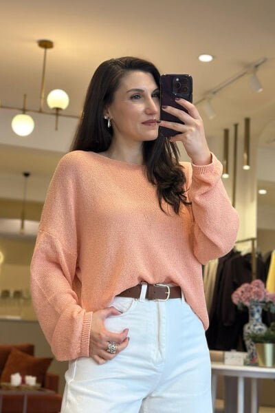 Somon Rengi Standart Beden Merserize Bluz