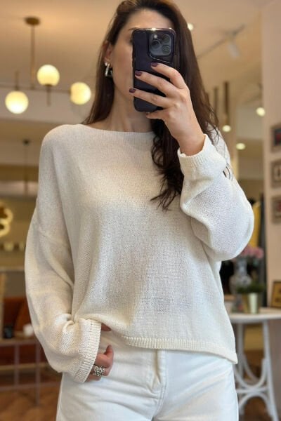 Ekru Standart Beden Merserize Bluz