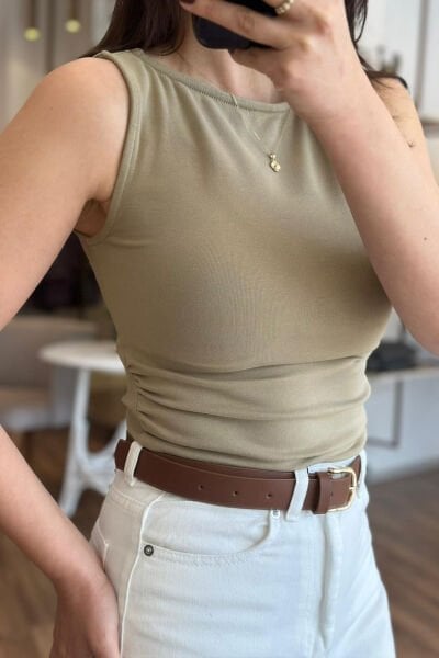 Yeşil Ribanalı ve Likralı Body