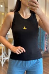 Bclub Siyah Halter Model Pamuklu Likralı Body